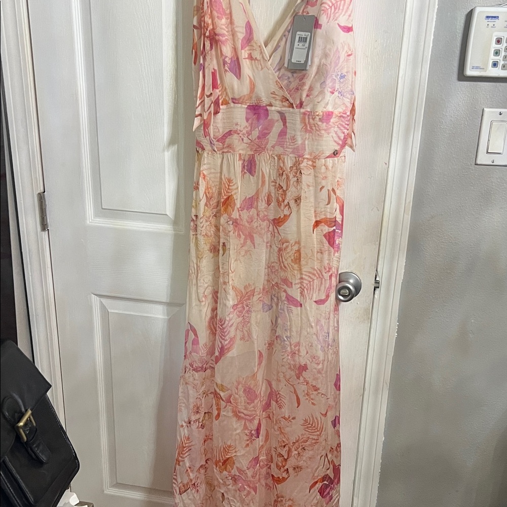 Guess by Marciano Pink and Orange Maxi Dress